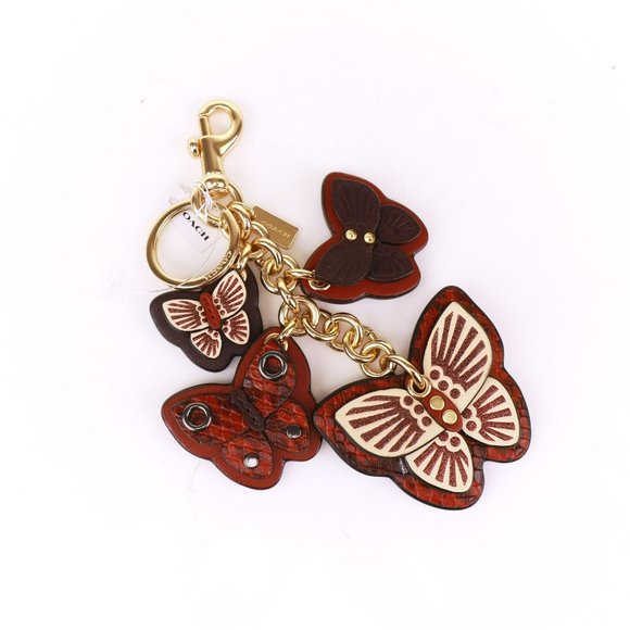 NWT Coach Butterfly Cluster Keychain Bag Charm PINK MULTI - Picture 5 of 8
